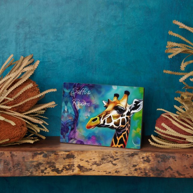 Giraffe in color plaque (Side)