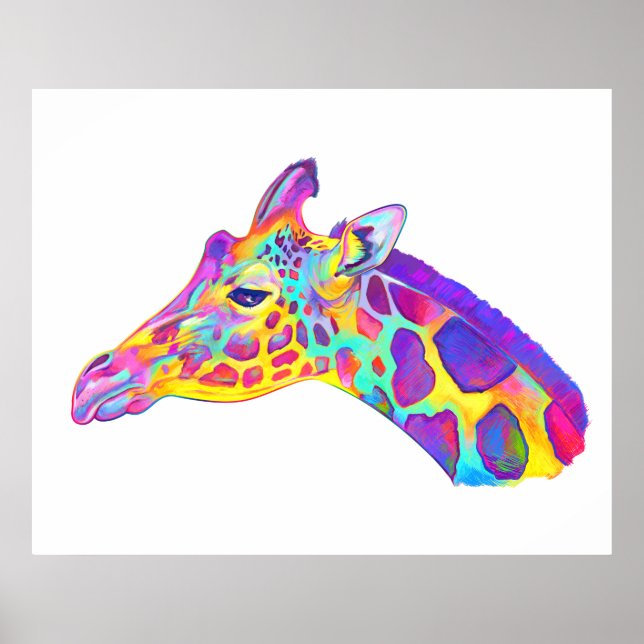Giraffe in Colors Poster (Front)