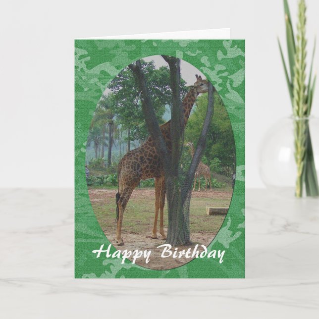 Giraffe in frame happy birthday card (Front)