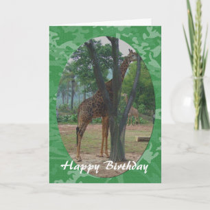 Giraffe in frame happy birthday card