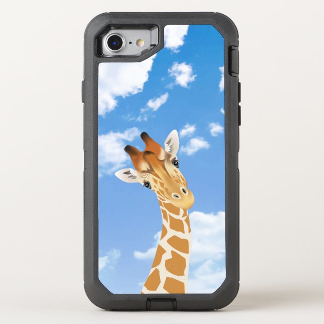Giraffe in Lovely Blue Sky Otterbox iPhone Case (Back)