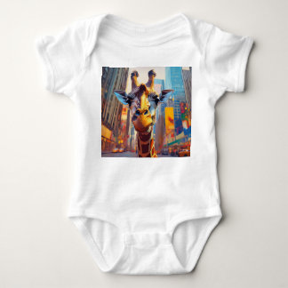Giraffe in NYC Baby Bodysuit
