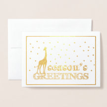 Giraffe In Snow Christmas Card