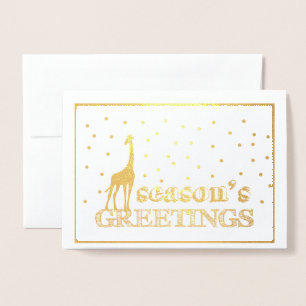 Giraffe In Snow Christmas Card