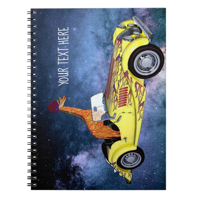 Giraffe in space Custom Photo Notebook (Front)