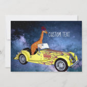 Giraffe In Space Custom Text Postcard (Front)