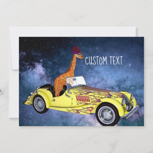 Giraffe In Space Custom Text Postcard (Front)