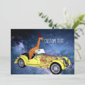 Giraffe In Space Custom Text Postcard (Standing Front)