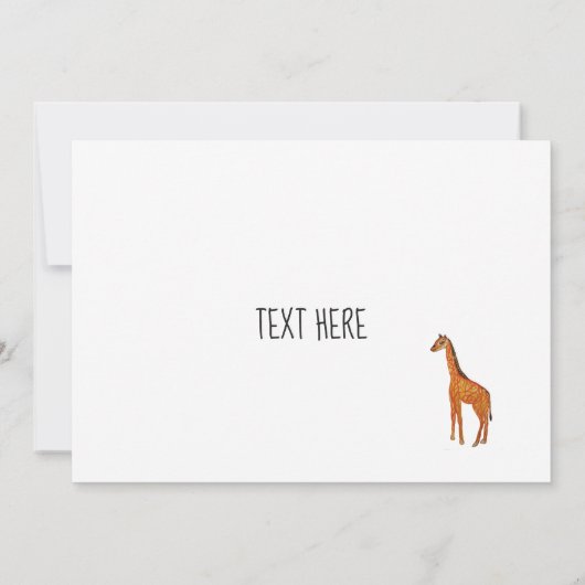 Giraffe In Space Custom Text Postcard (Back)