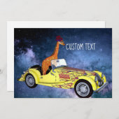 Giraffe In Space Custom Text Postcard (Front/Back)