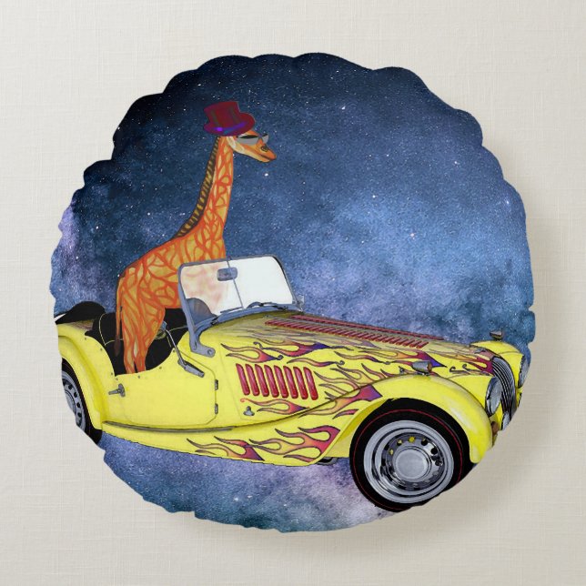 Giraffe in Space  Round Cushion (Front)