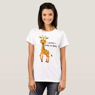 giraffe in style with glasses for her T-Shirt