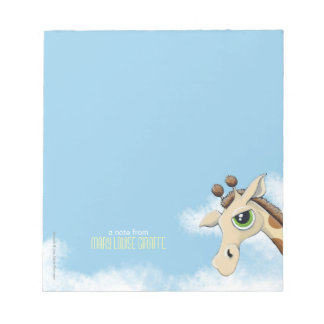 Giraffe in the Clouds Personalizable Small Notepad