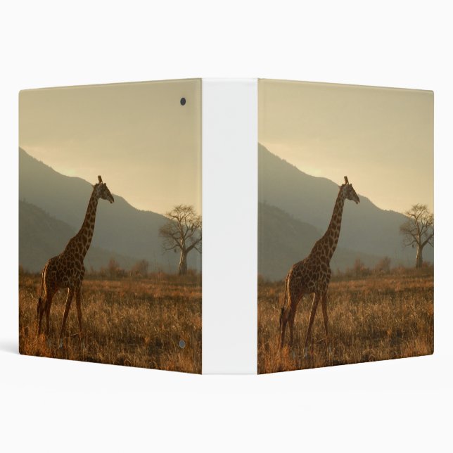 Giraffe in the Savannah 3 Ring Binder (Background)