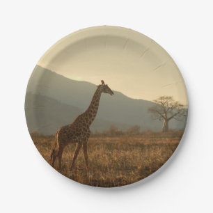 Giraffe in the Savannah Paper Plates