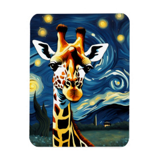 Giraffe in the Starry Night Magnet