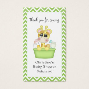 Giraffe in the Tub Baby Shower Favor Tag