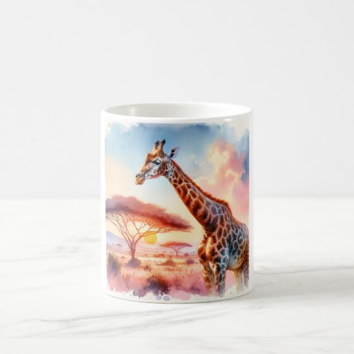 Giraffe in the Wild REF223 _ Watercolor Coffee Mug