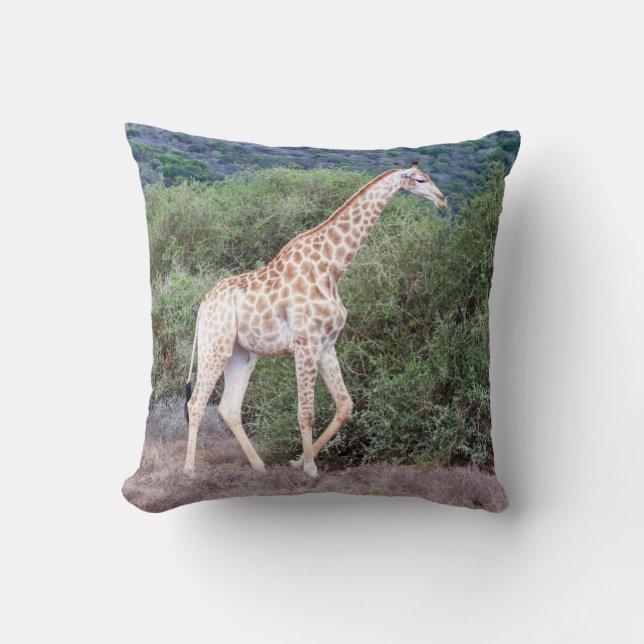 Giraffe in the Wild Throw Pillow (Front)