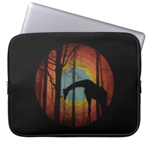 GIRAFFE IN THE WOODS FOREST LAPTOP SLEEVE