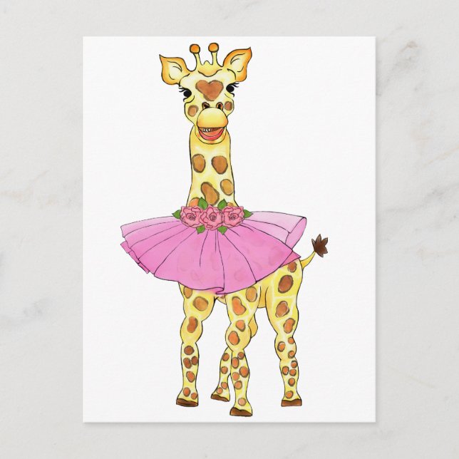Giraffe in Tutu Postcard (Front)