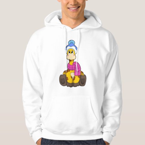 Giraffe in Winter with Scarf  Hat Hoodie