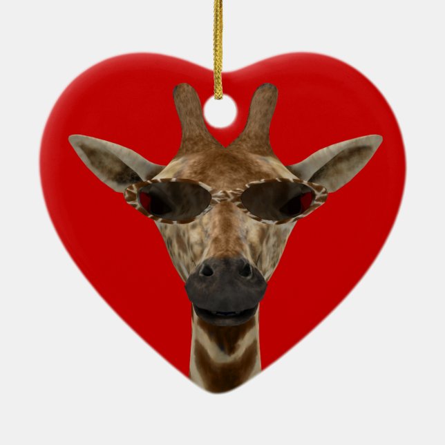 Giraffe Incognito Ceramic Ornament (Back)