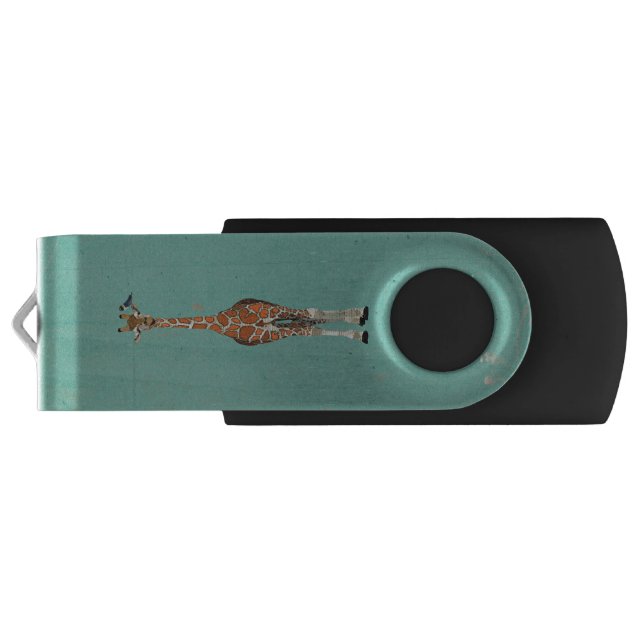 Giraffe & Indigo Bird USB Drive (Back)