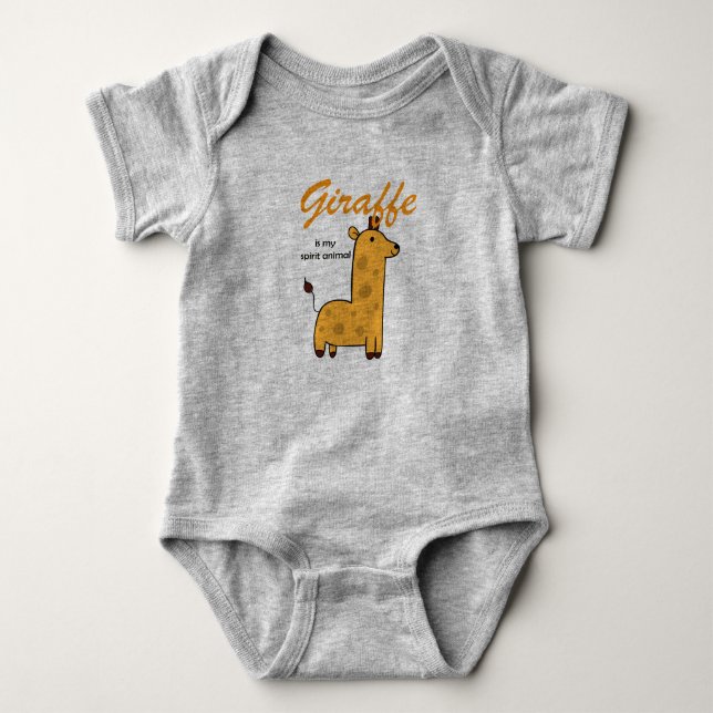 Giraffe is my spirit animal baby bodysuit (Front)