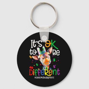 Giraffe It's Okay To Be Different Autism Awareness Keychain