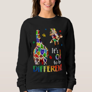 Giraffe Itu2019s Ok To Be Different Autism Awarene Sweatshirt