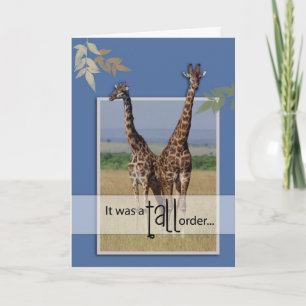 Giraffe Job Well Done Letterpress Thank You Card