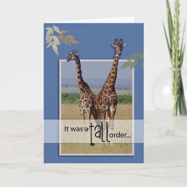 Giraffe Job Well Done Thank You Card (Front)