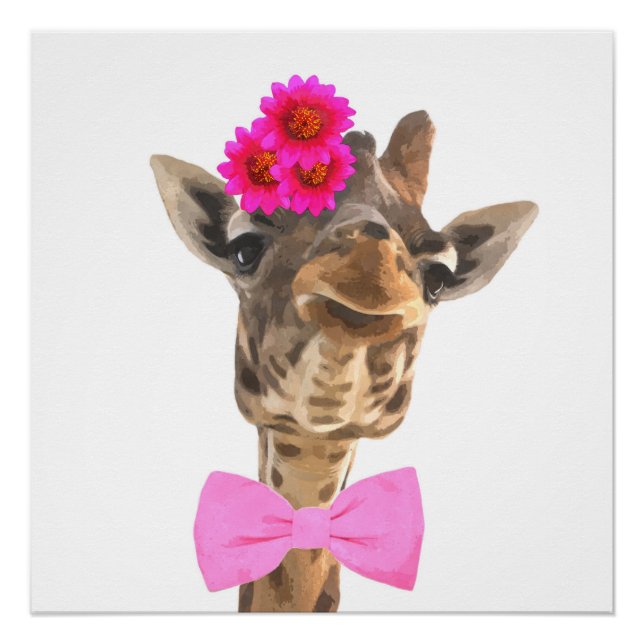 Giraffe jungle african wild animal nursery poster (Front)