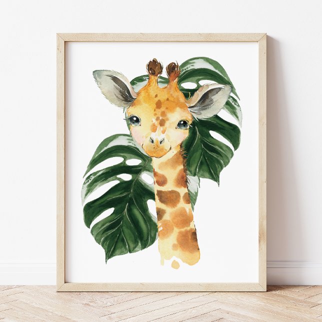 Giraffe, Jungle Animals, Safari Animals, Palm Leaf Poster (Creator Uploaded)