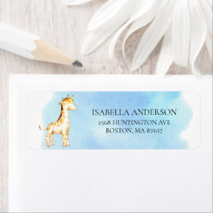 Giraffe Jungle Baby Shower Address Label