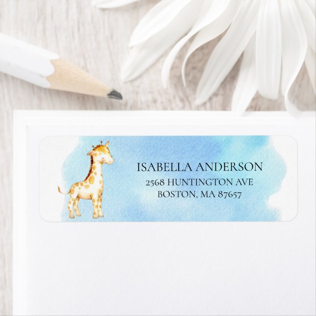 Giraffe Jungle Baby Shower Address Label (Insitu)