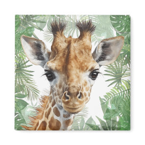 Giraffe Jungle Background  Magnet