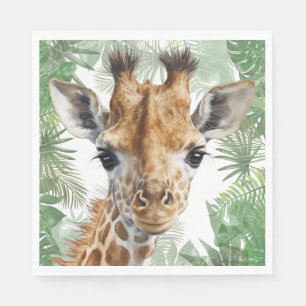 Giraffe Jungle Background Napkins