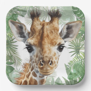 Giraffe Jungle Background  Paper Plates