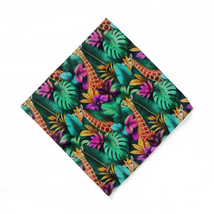 Giraffe Jungle Dreams Seamless Surface Pattern Bandana