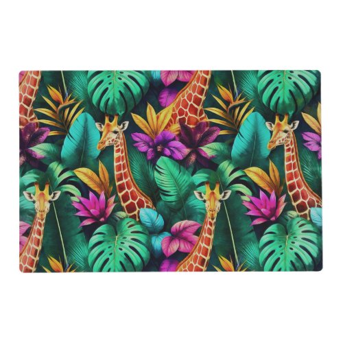 Giraffe Jungle Dreams Seamless Surface Pattern Placemat