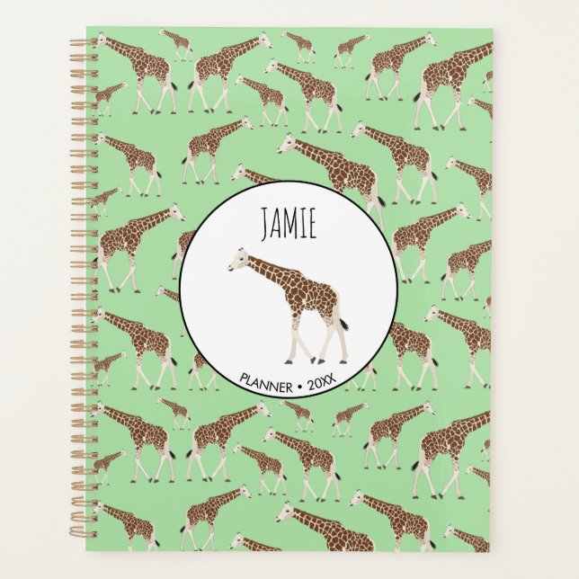 Giraffe Jungle Safari Animal Appointment Book Planner (Front)
