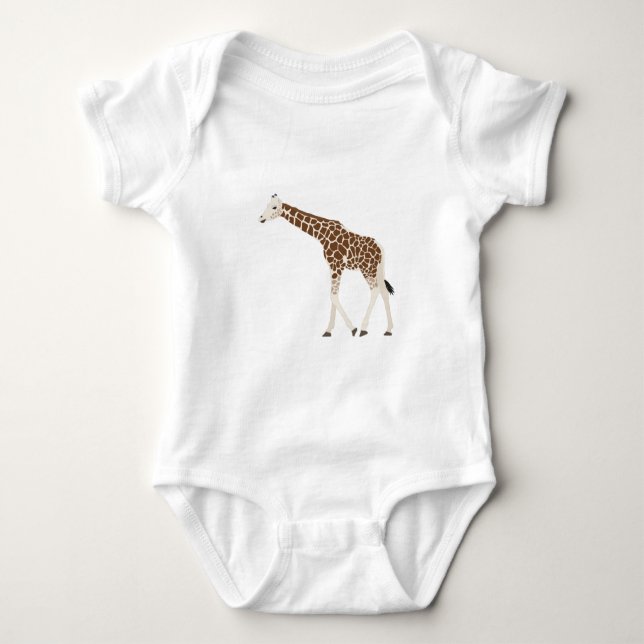 Giraffe Jungle Safari Animal  Baby Bodysuit (Front)