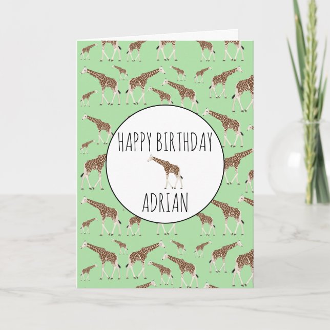 Giraffe Jungle Safari Animal Card (Front)