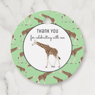 Giraffe Jungle Safari Animal Favor Tags
