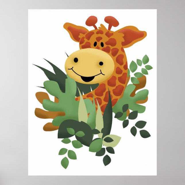 Giraffe Jungle Safari Art Print (Front)