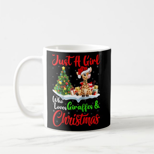Giraffe Just A Girl Who Loves Giraffes And Christm Coffee Mug (Left)