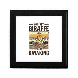 Giraffe Kayaking Vintage Funny T-Shirt Design_1 Gift Box
