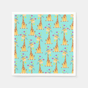 Giraffe Kids Birthday Party Cute Napkins